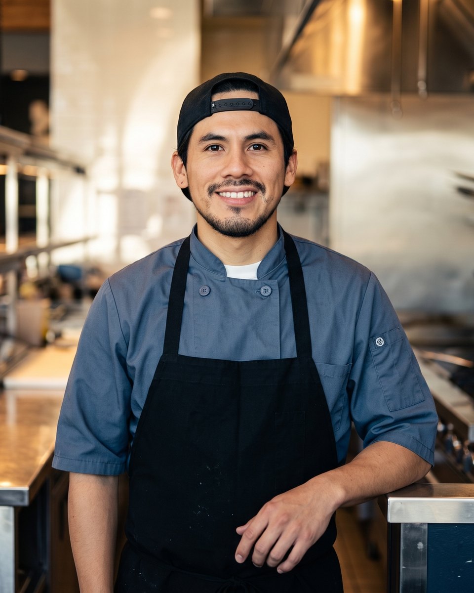 Juan, cocinero y fundador de Juan Te Avisa, en una cocina profesional
